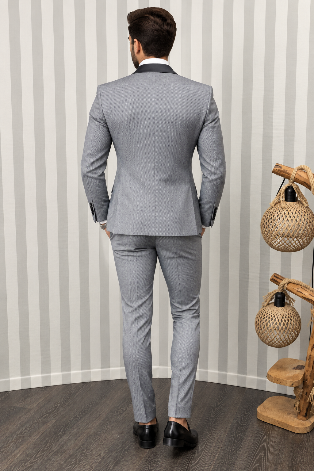 abito 3 pezzi MILANO - grigio - retro