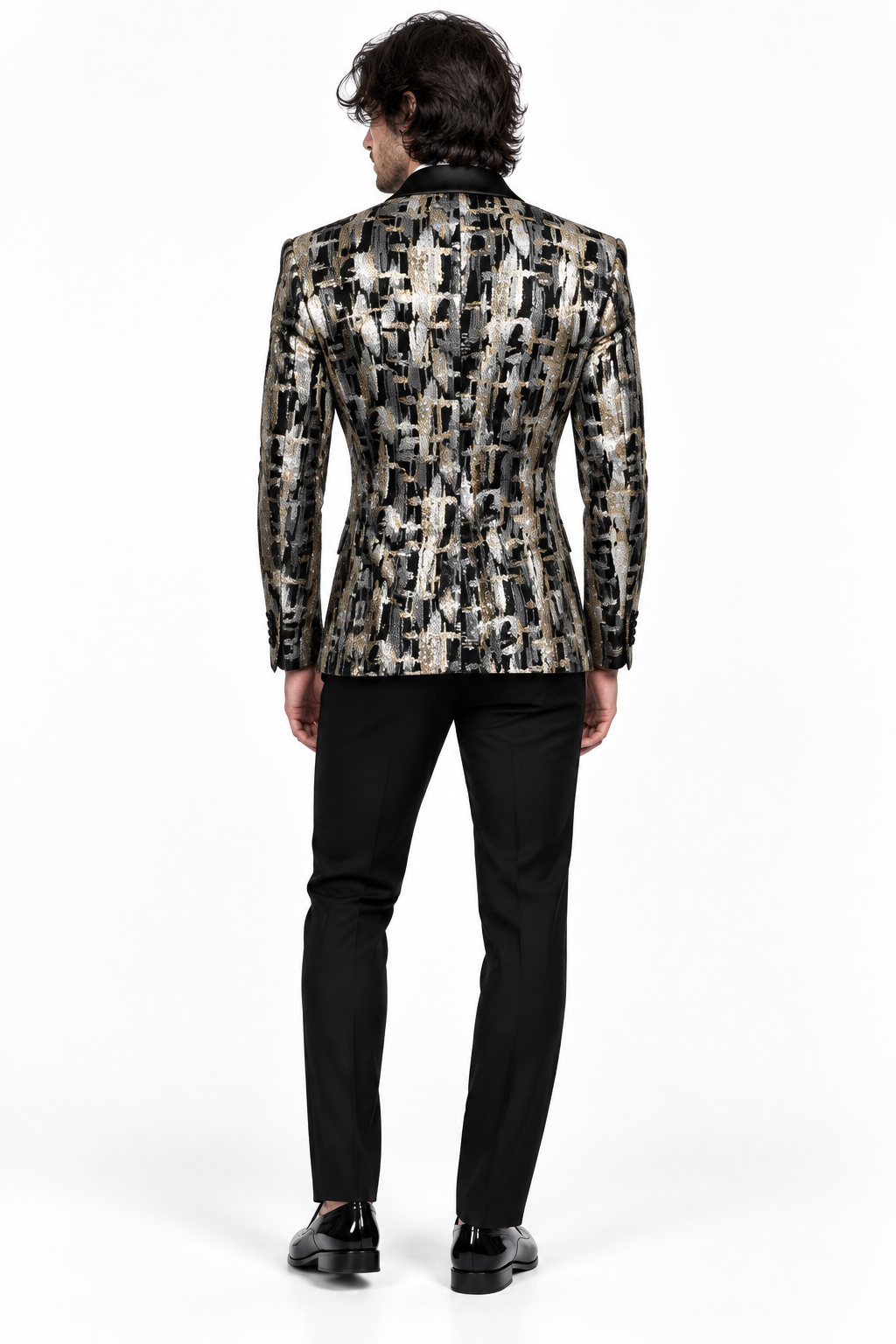 Abito Slim Fit Drop 7 Fantasia - Oro