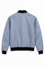 Giubbino bomber ecopelle -  celeste