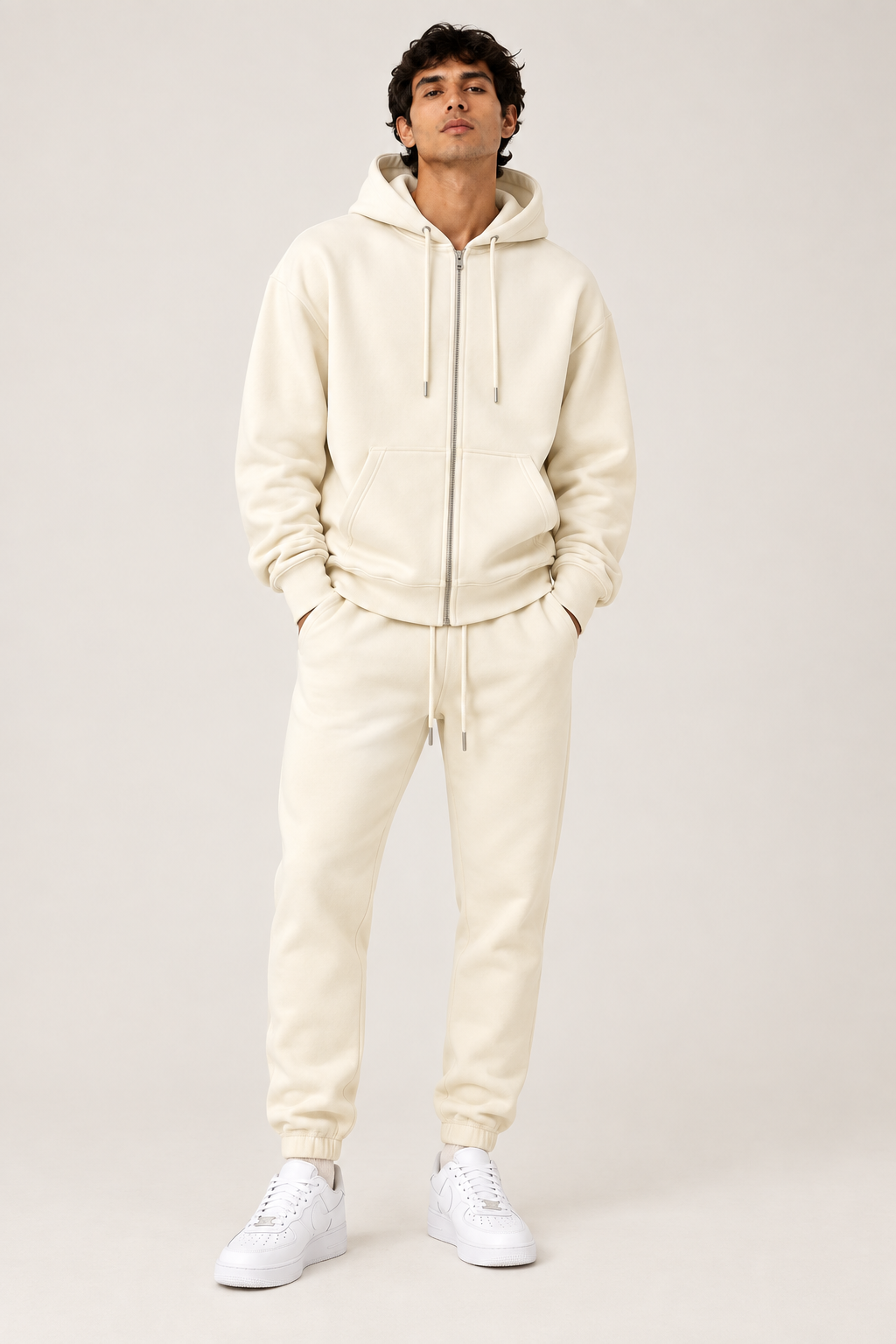 Felpa Zip - Beige