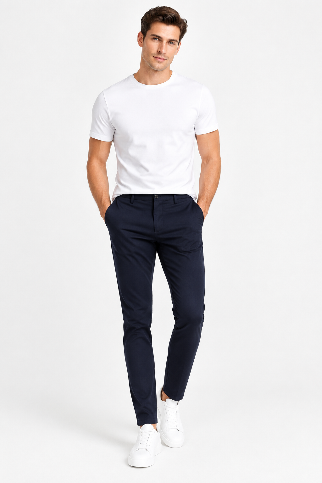 Pantalone chinos - Blu navy