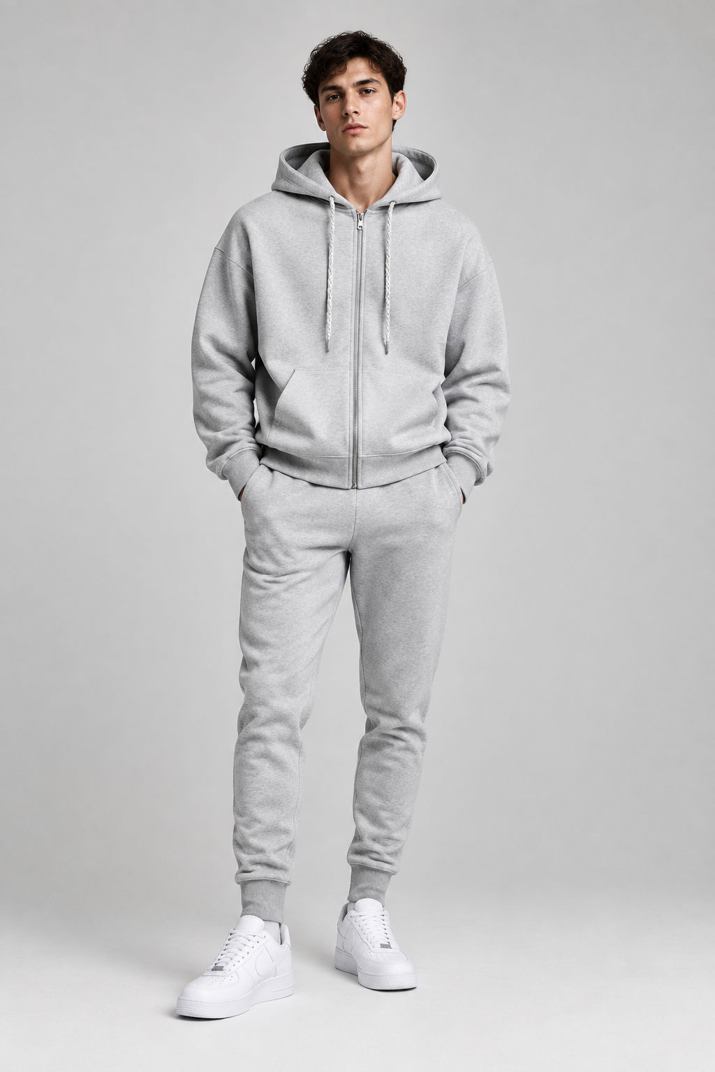 Felpa Zip - Grigio