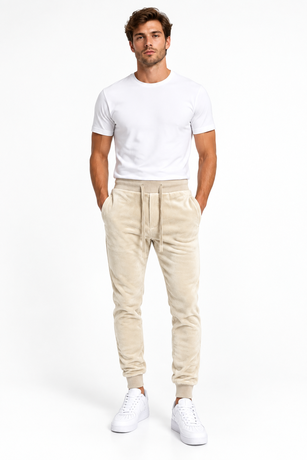 Jogger felpato - bianco
