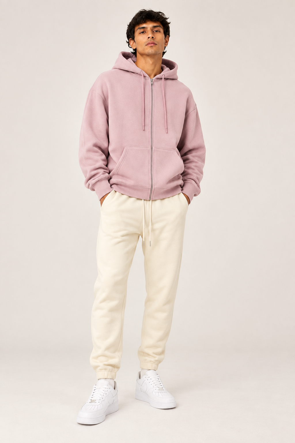 Felpa Zip - Rosa