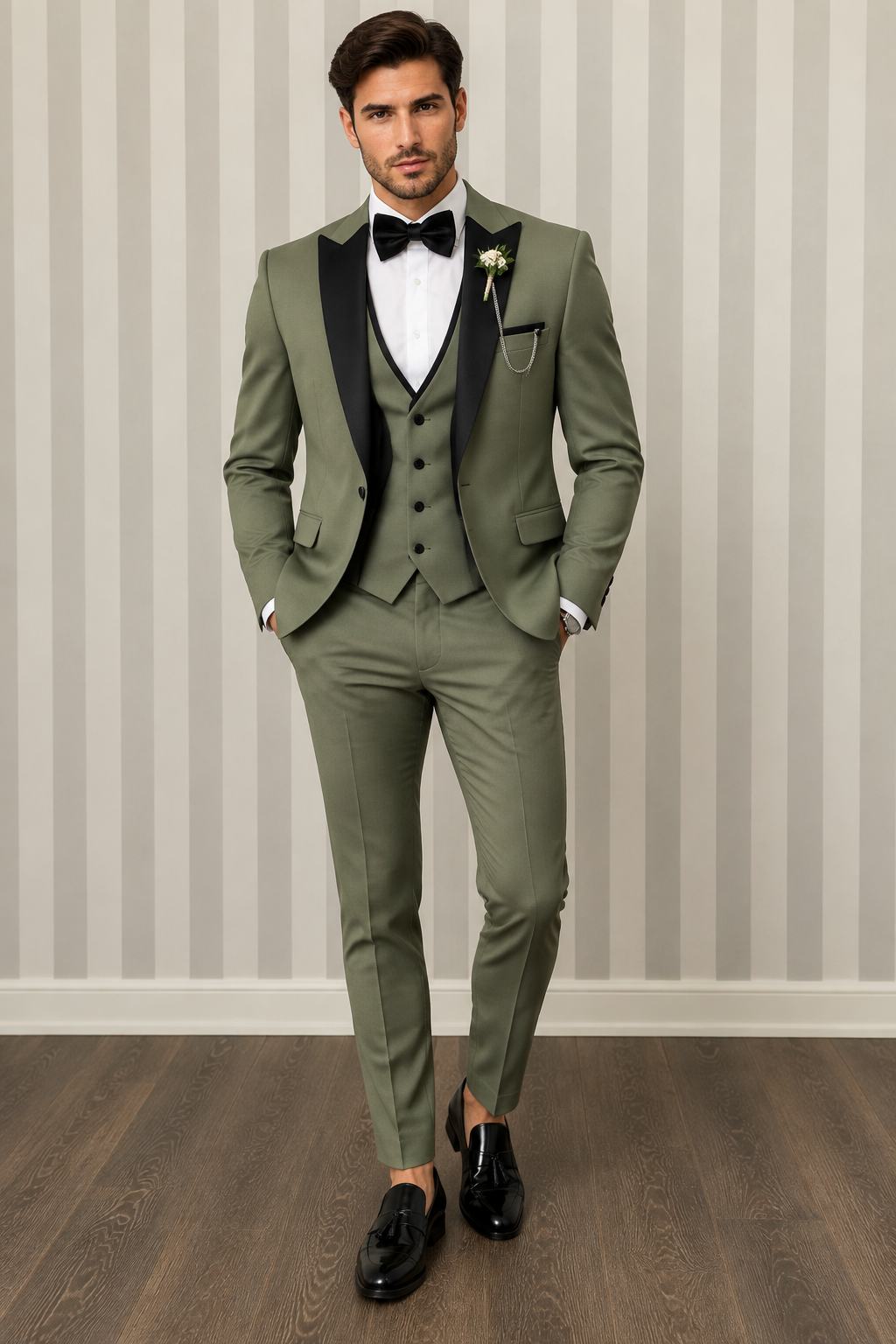 smoking 3 pezzi - verde