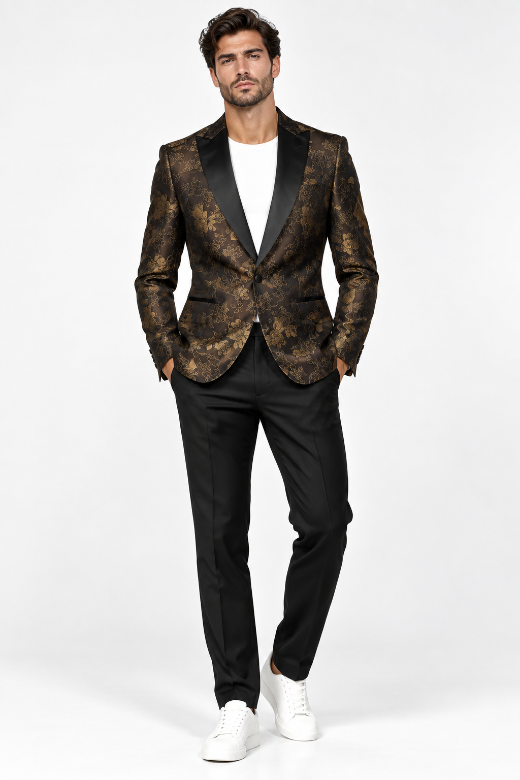 Abito Slim Fit Marrone - Vista frontale