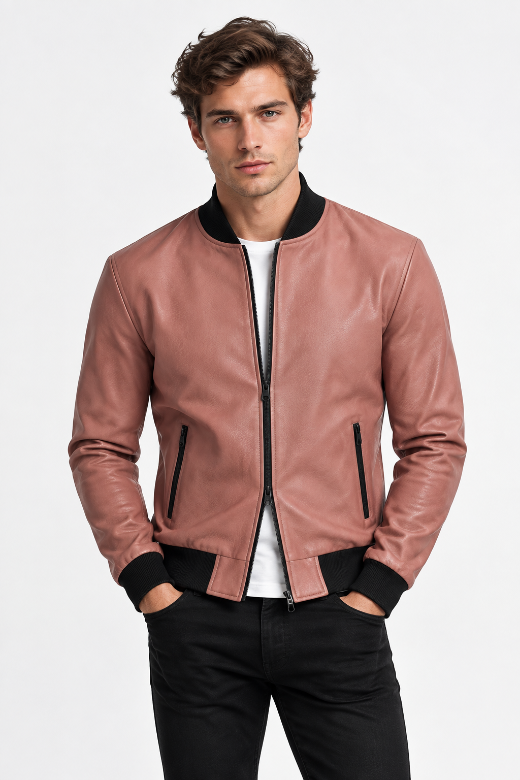 Giubbino bomber ecopelle - rosa