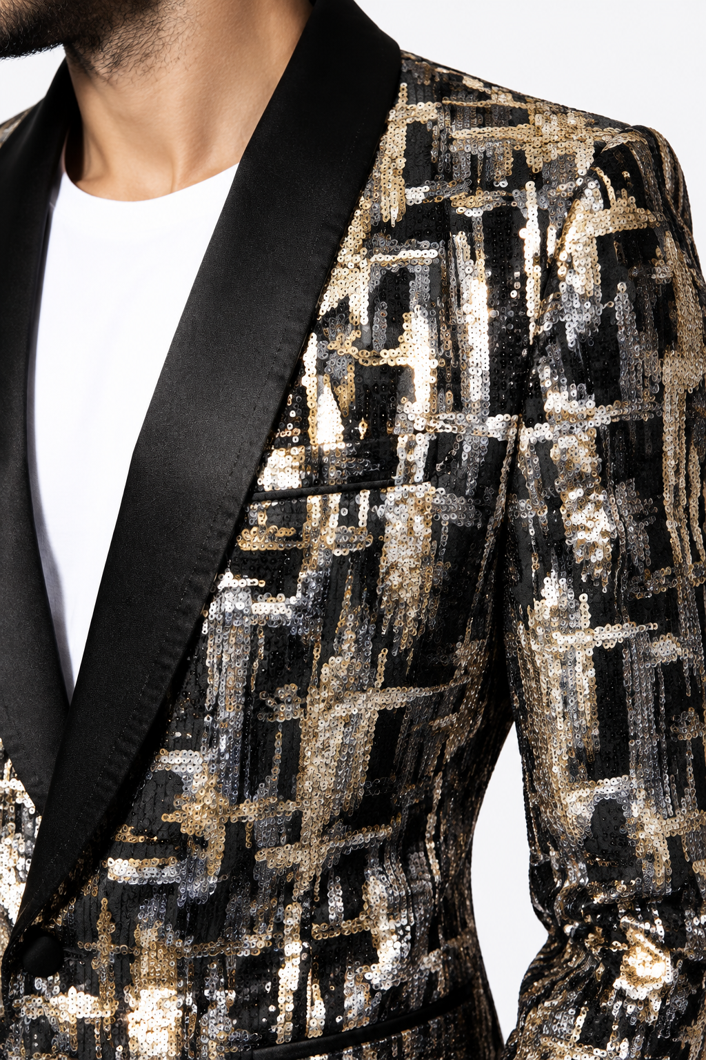 Abito Slim Fit Drop 7 Fantasia - Oro