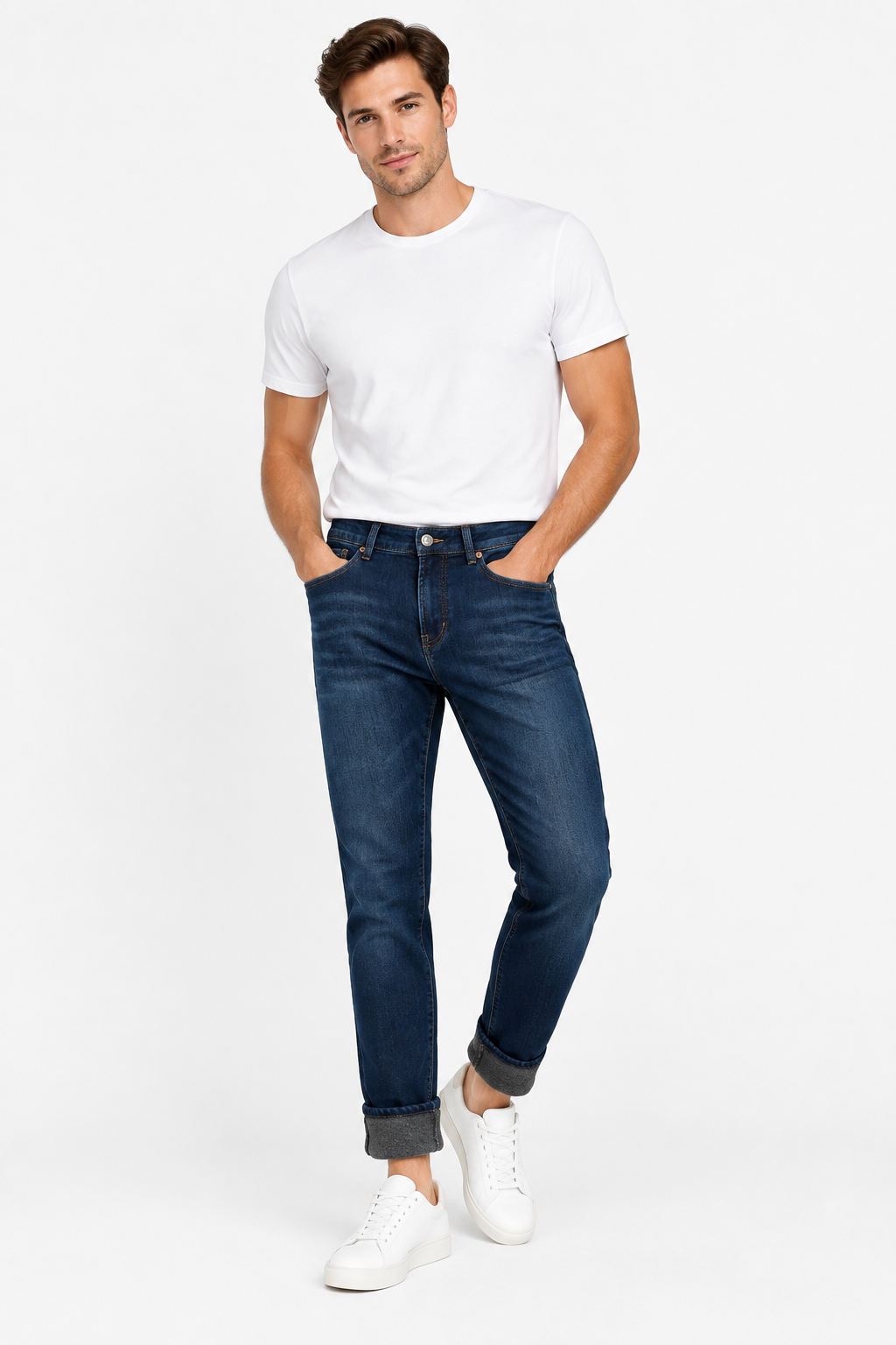 Jeans felpato NT8168-2 - Vista su modello